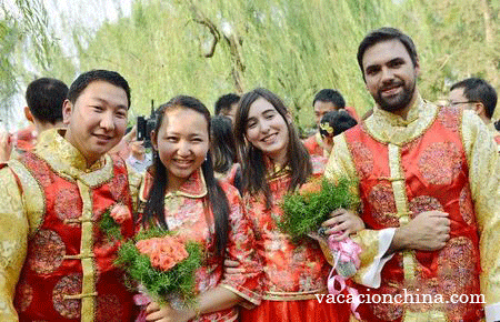 matrimonio en lago del oeste de China